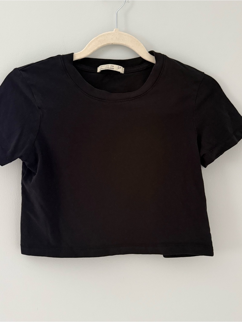 Cotton On Black Cropped Tee